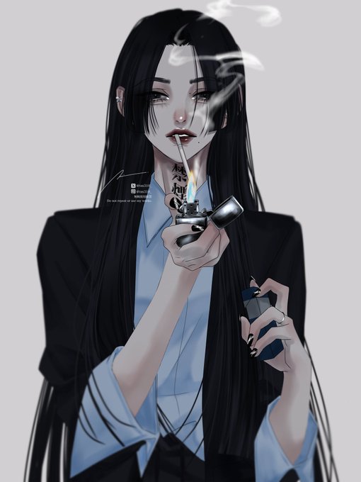 「long hair smoking」 illustration images(Latest)｜3pages