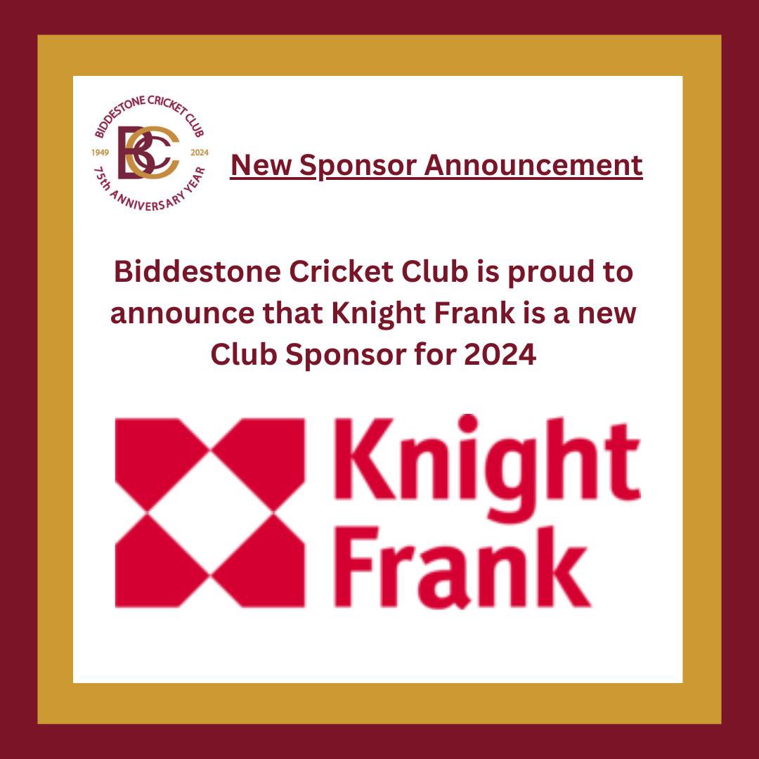 PROUD TO ANNOUNCE NEW CLUB SPONSOR FOR 2024 🎉 @knightfrank 🎉 Great to have another fantastic sponsor on board this year. #sponsor #sponsored #growingtheclub #knightfrank #buildingacommunity #newtotheclub #clubsponsor #sponsorsday #biddestonecricketclub #communityclub