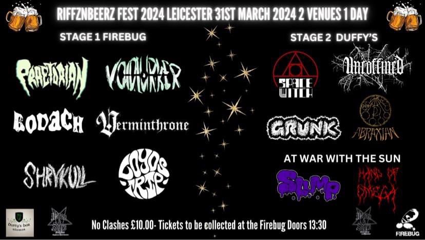 SpaceWitchBand's tweet photo. Sunday the 31st of March where we return after many years to Leicester to headline the 2nd stage of RIFFZ N BEERZ FEST!
https://t.co/xhAMMm5Hed
#spacewitch #space #witch #stonerdoom #doom #stoner #heavymetal #metal #psych #sludge #instrumental #psychmetal #sludgemetal https://t.co/gbtISLt4EU