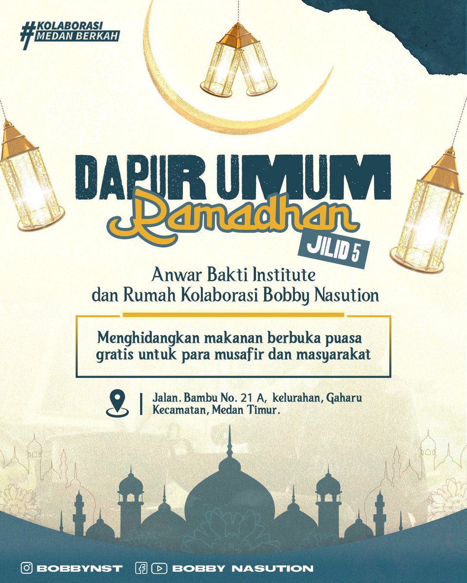 Dapur umum ramadan yang ada di Jalan Bambu No. 21 A, Kecamatan Medan Timur menyediakan makanan berbuka puasa gratis untuk masyarakat dan para musafir selama bulan ramadan. #KolaborasiMedanBerkah #MedanBerkah #SalamKolaborasi