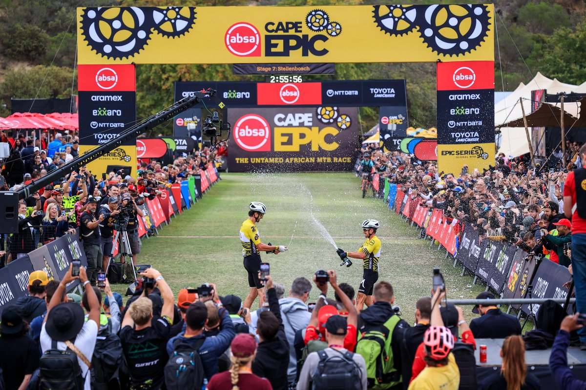 Men's GC after Stage 7
1 Matt Beers &amp; Howard Grotts (Toyota-Specialized-NinetyOne)
2 Nino Schurter &amp; Sebastian Fini (World Bicycle Relief)
3 Hans Becking &amp; Wout Alleman (BUFF - MEGAMO)
#AbsaCapeEpic #Untamed #Epic2024