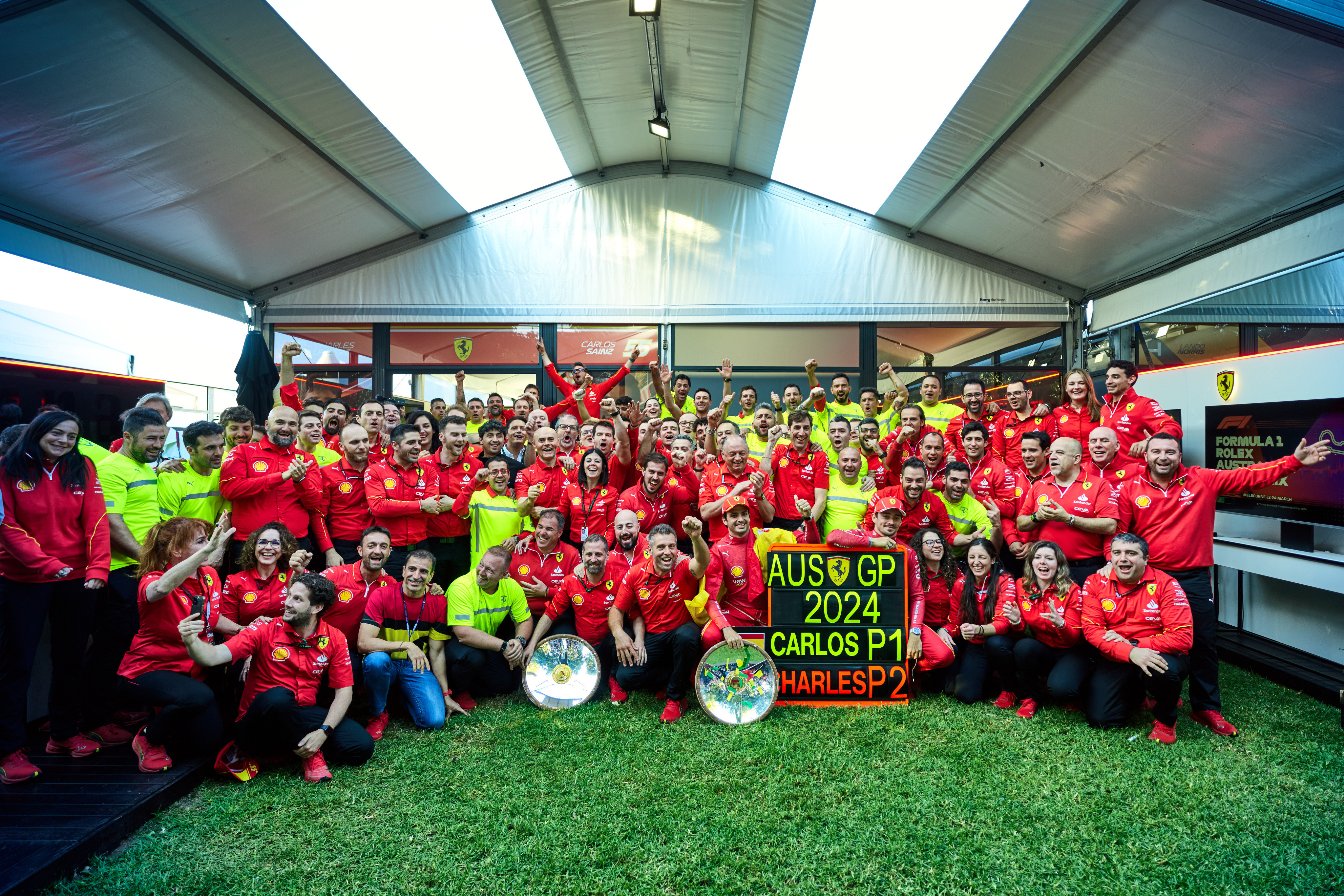 Celebración de Ferrari tras el GP de Australia / Fuente: Ferrari