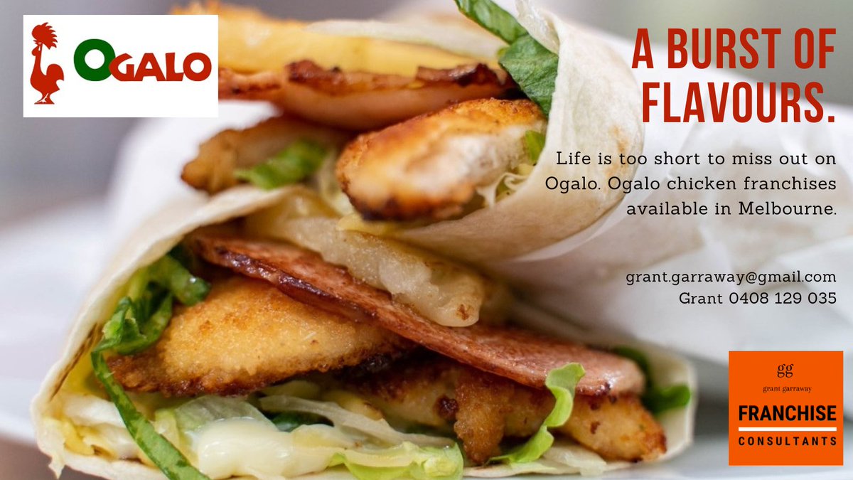 GarrawayGrant's tweet photo. A thing of beauty isn't it?
Wrap up your day with a burst of flavours at Ogalo!
#Ogalo #franchiseopportunities
Grant 0408 129 035
grant.garraway@gmail.com
#beyourownboss #franchise https://t.co/n74as2qL5u