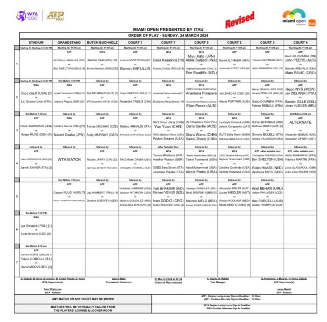 akkaprono's tweet photo. Le programme du jours pour l’#OpenMiami

#TeamParieur https://t.co/OGwYLeY6OR