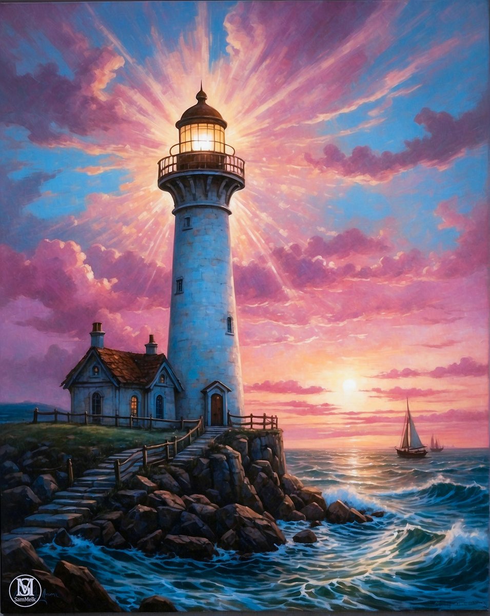 Guiding Light to Twilight 🌅
As the sun dips low, the lighthouse stands tall, a sentinel in the twilight. Its beacon cuts through the dusk, a guiding light for hearts seeking the shore. Waves whisper tales of the sea as night falls. 🌊💡🚢
#sunsetserenity #lighthouseguardian