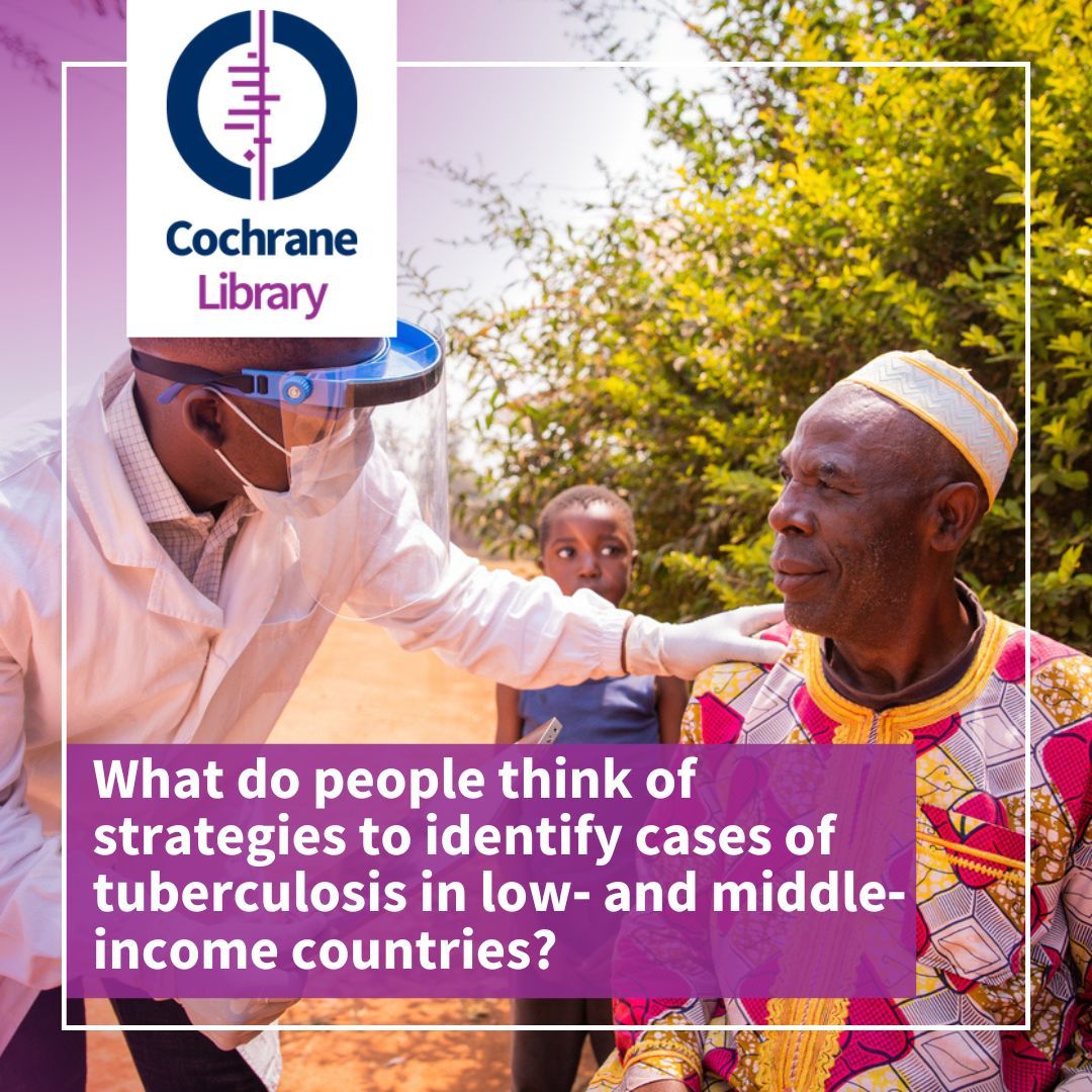 A new @Cochrane_IDG review has found that door-to-door #TB screening & contact tracing can improve diagnosis rates but must be paired w effective follow-up care to be successful. 🤓 Read more: buff.ly/496ZTcC 📃 Full #CochraneReview: buff.ly/3PxWsom #WorldTBDay