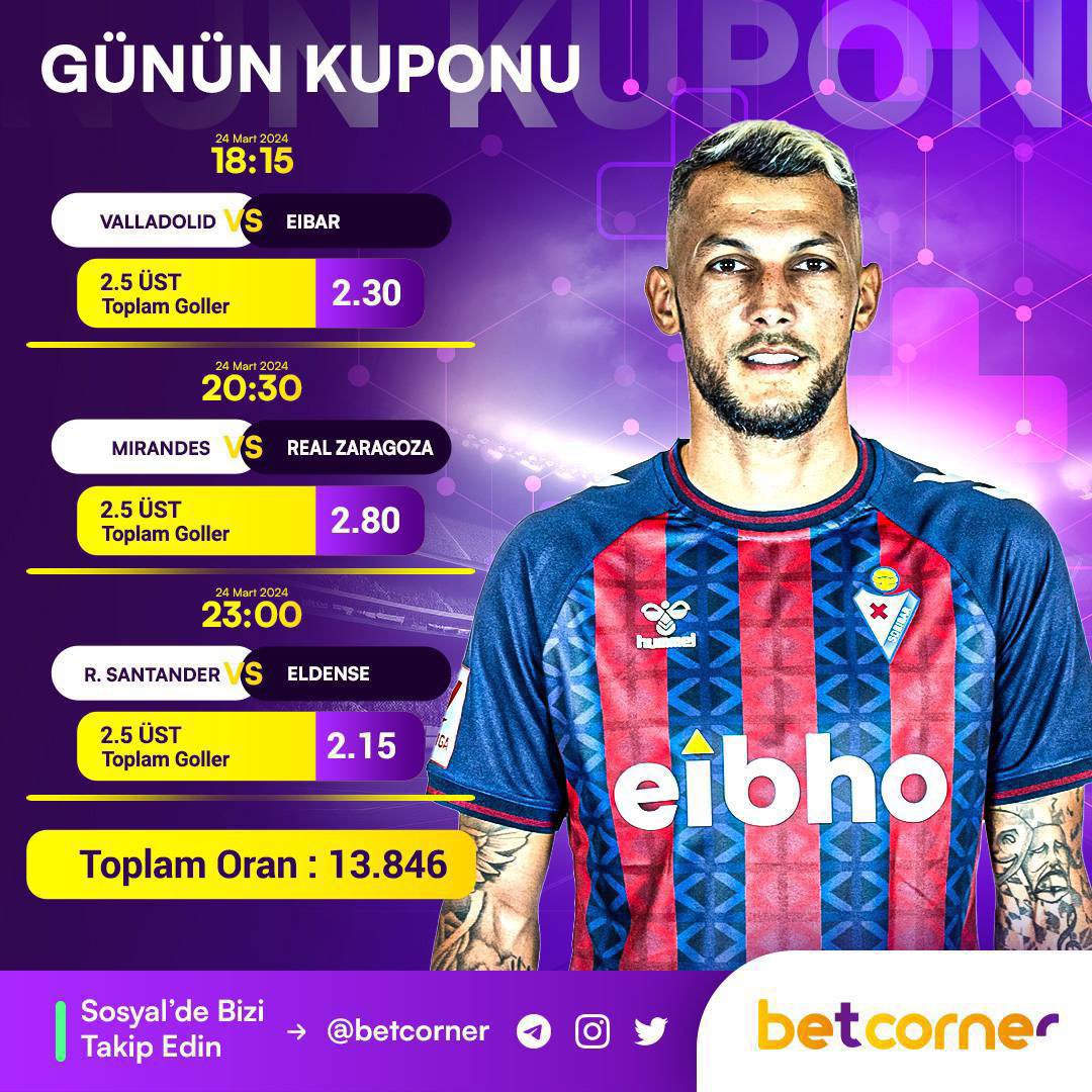 🎉#Betcorner ile Günün Kazandıran Maçları‼️

🏆Onlarca lig ve binlerce maça en yüksek oranlar!

🎁Extra Kazanç İçin Harekete Geç !

📌GÜNCEL GİRİŞ heylink.me/betcorner/