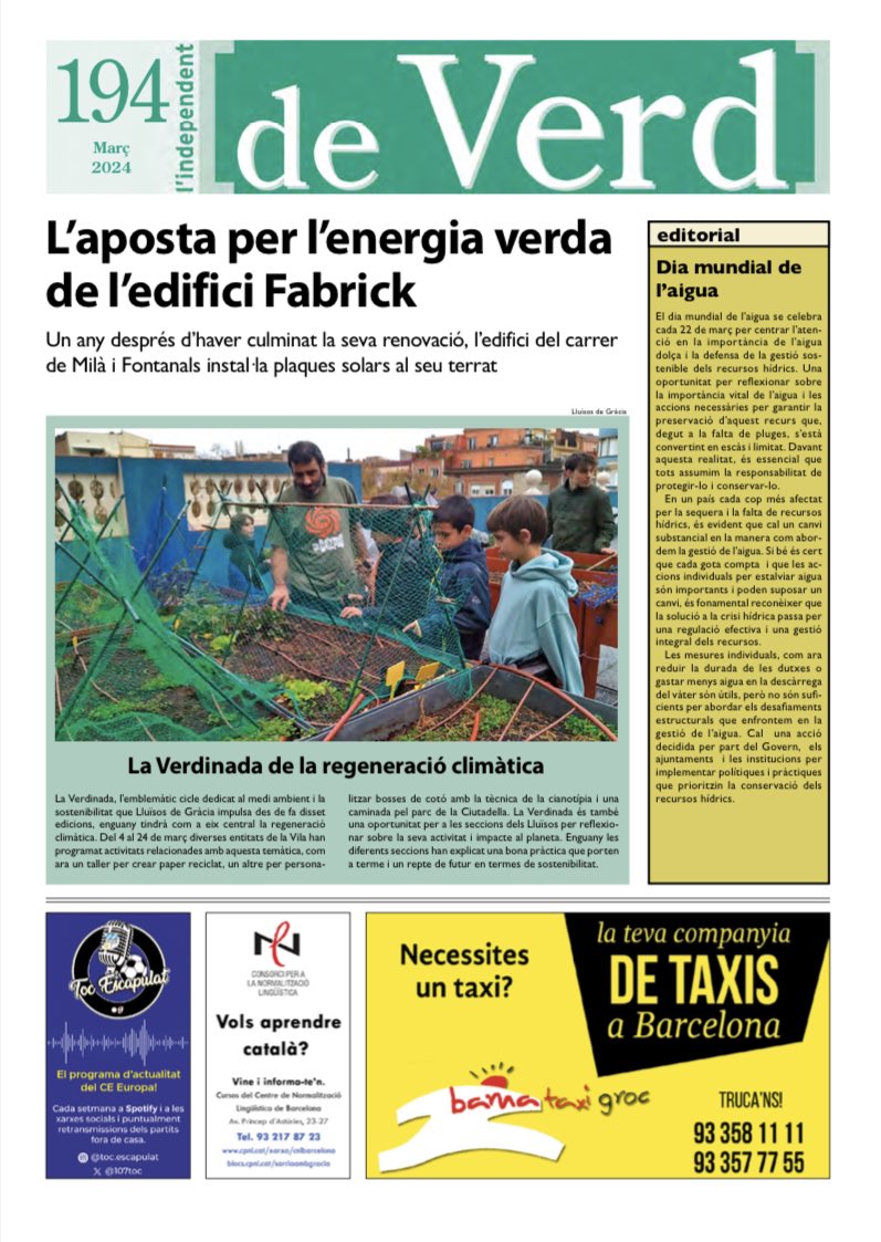indepe_gracia's tweet image. Aquesta setmana, amb L’independent, el suplement ecologista #deVerd. Aquesta és la seva portada. Consulta’l a independent.cat/documents/inde… #viladegràcia