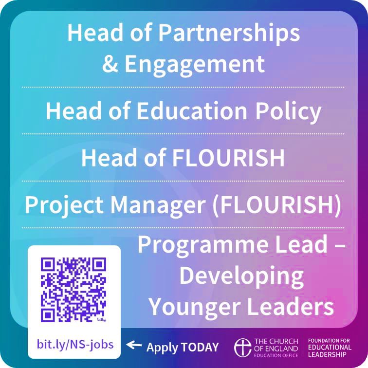@Penny_Ten bit.ly/NS-jobs - 5 great @CofE_Education jobs out now…closing date 15 April 👇👇