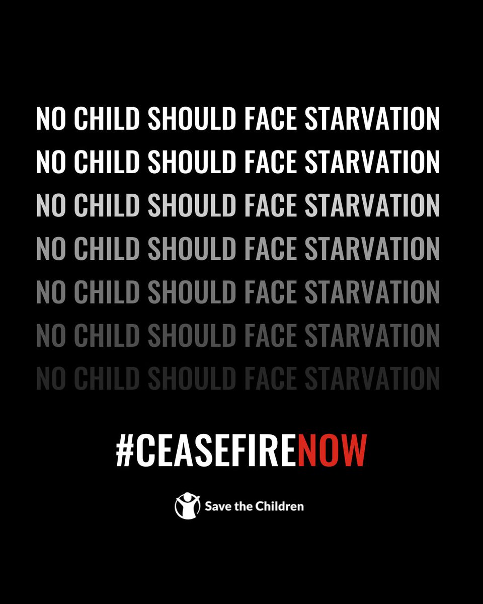 The man-made conditions in Gaza are deteriorating towards famine.

They will continue to take innocent children's lives unless urgent action is taken.

Where is our #CeasefireNOW? 

#StopTheWarOnChildren