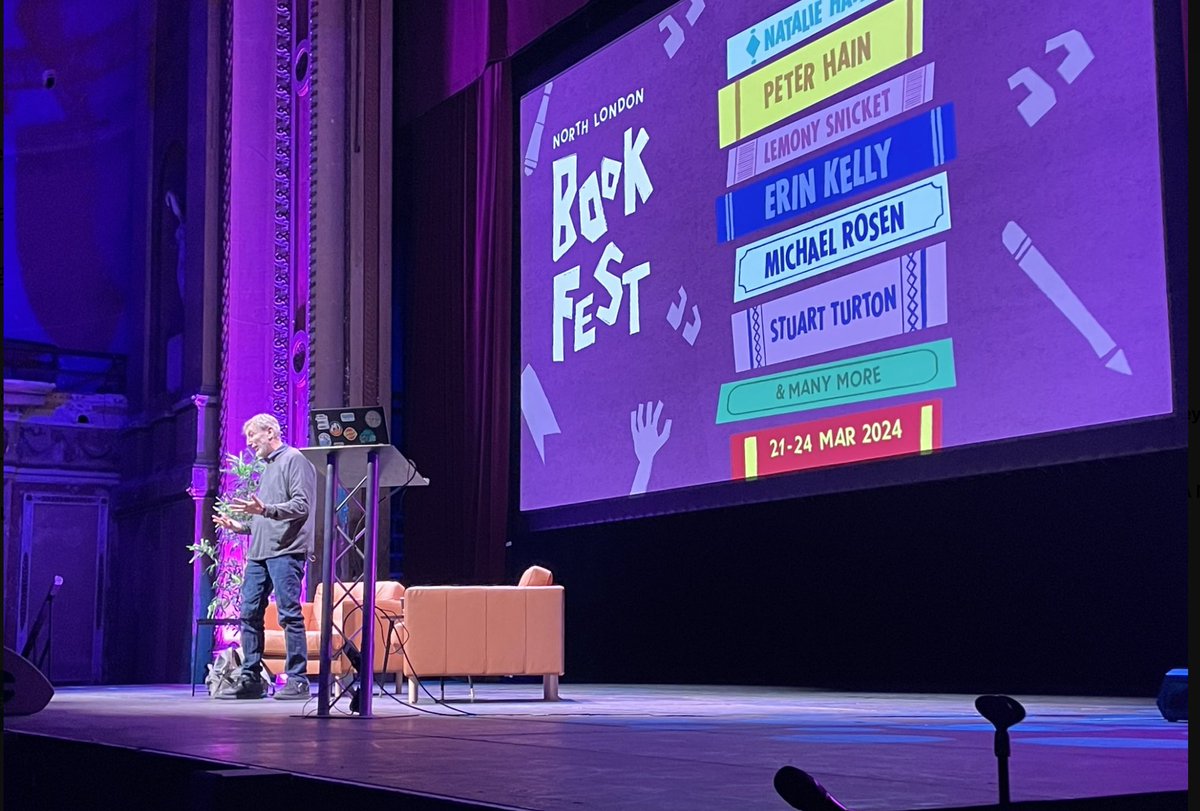 In the Alexandra Palace Theatre in Muswell Hill, London yesterday, a theatre that was 'secret' for nearly a 100 years, being used as storage, and is now like some kind of restored relic from Pompeii. Wonderful to be in it, having fun with 500 or more people.@NLBookFest