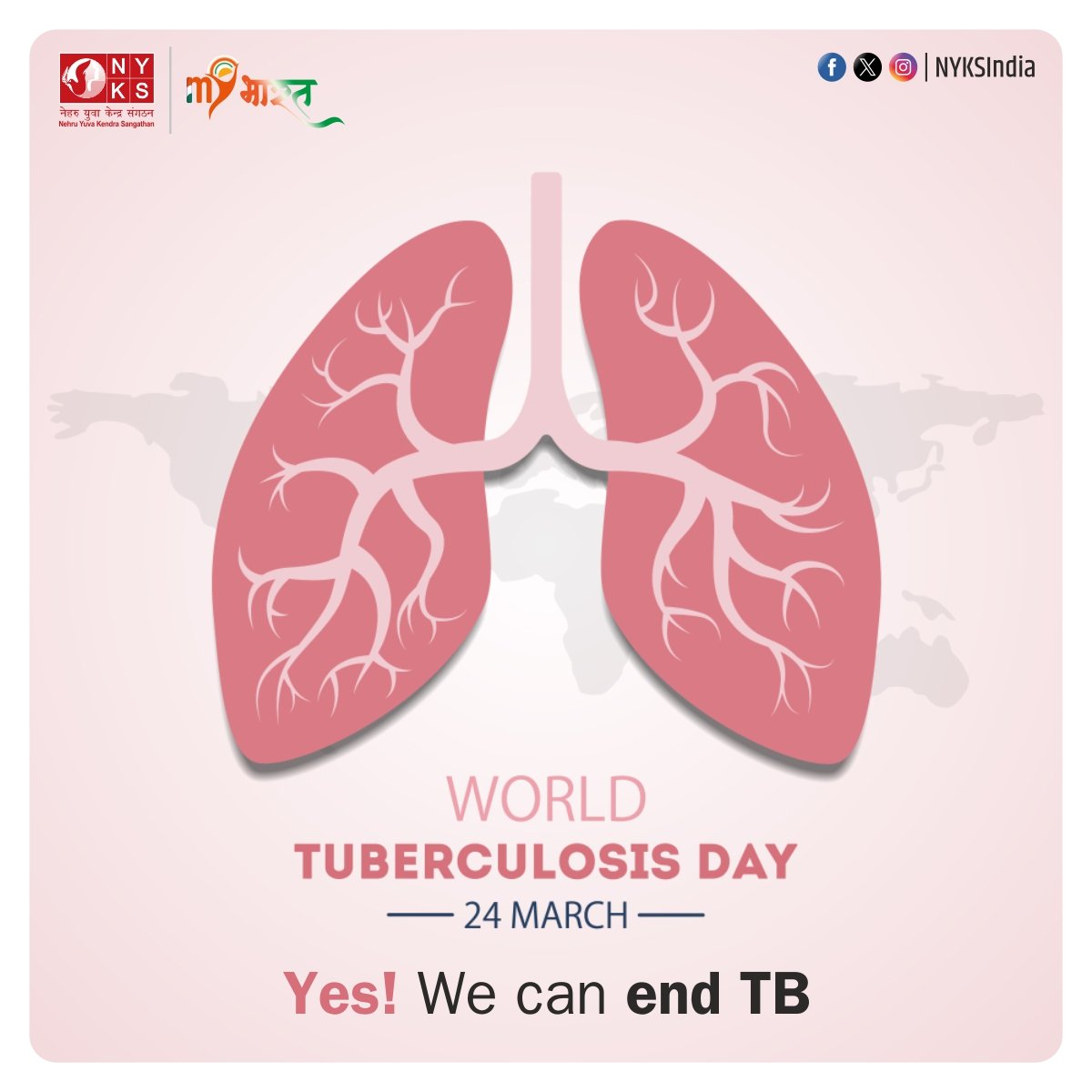 Let's unite to end TB and create a healthier world for all. On #WorldTuberculosisDay, let's raise awareness, support those affected, and work towards a TB-free future! 🌍💙 #EndTB #HealthForAll #WorldTBDay2024 #NYKS
