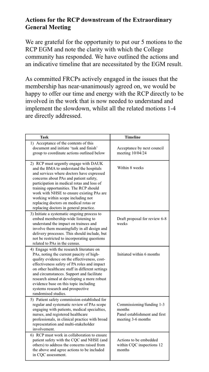 DrAsifQasim's tweet photo. We have also submitted and Action Plan to @RCPhysicians to follow through on the #RCPEGM motions to be accepted by 10th April when the next RCP Council meeting is scheduled
This includes positive engagement with @TheBMA and @TheDA_UK as well as @gmcuk @NHSEngland and the FPA
@drmattuk @trishgreenhalgh @djnicholl @mmamas1973 @ShrillaB @kidneydoc101 @martinmckee @DaganLonsdale @nolanjimradial
@DrAnimeshSingh @DrOKaneAgain @arjunkg
@geri_baby @COPDdoc @vinoda_sharma @bolton_char
@TYoungstein @DrBarryMonk1 @parthaskar @UKGastroDr @DrLKVaughan @Dr_Done_ @Xeon4f145d96s1 @ExplosiveEnema2 @Doc_IonaCollins @mark_toshner @TomStocks1982 @RobLaurensonD4P