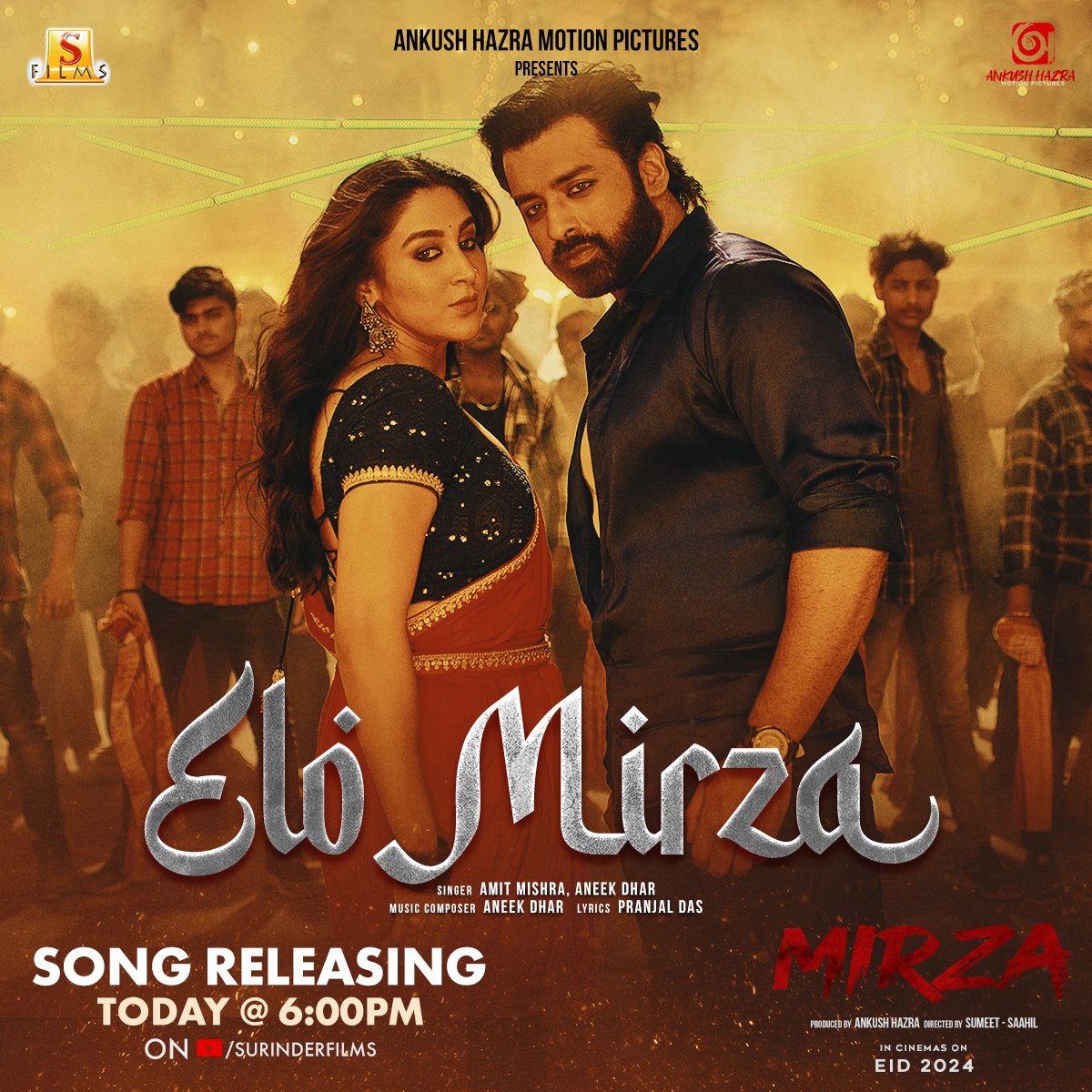 Get ready to unleash your inner dancer as the stage is set for Bengal’s biggest dance extravaganza! #EloMirza drops today at 6:00pm. Hold your breath and let the rhythm take over and groove with Mirza and Muskan. ARE YOU READY? @AHMotionPicture @AnkushLoveUAll @Love_Oindrila