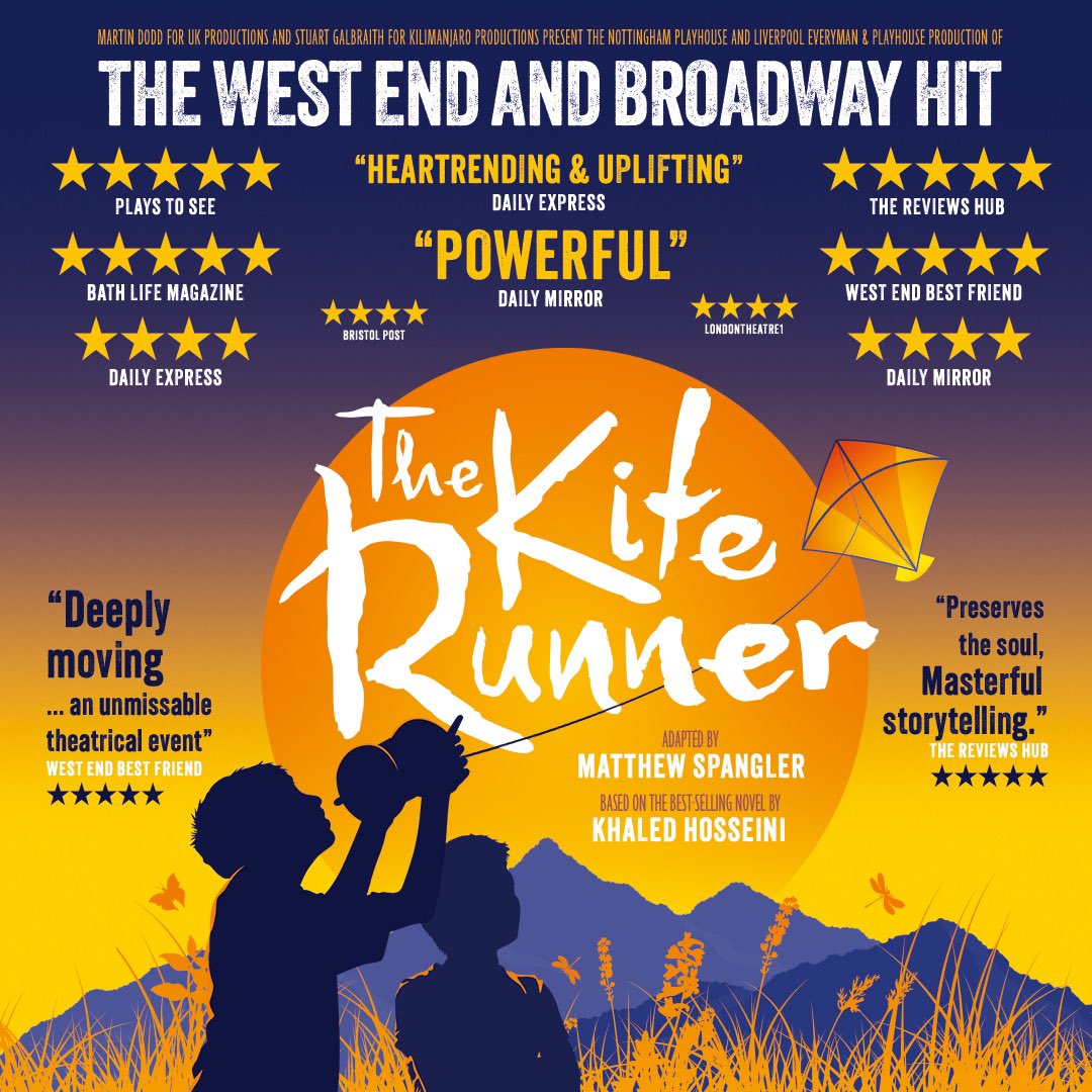 And @kiterunnerplay UK & Ireland Tour is open! Utterly thrilled with the brilliant reaction it’s getting from our sold-out audiences. It is always the biggest pleasure to be able to tell this beautiful & important story 💙🪁 Touring until mid-July. 🎟️🎭