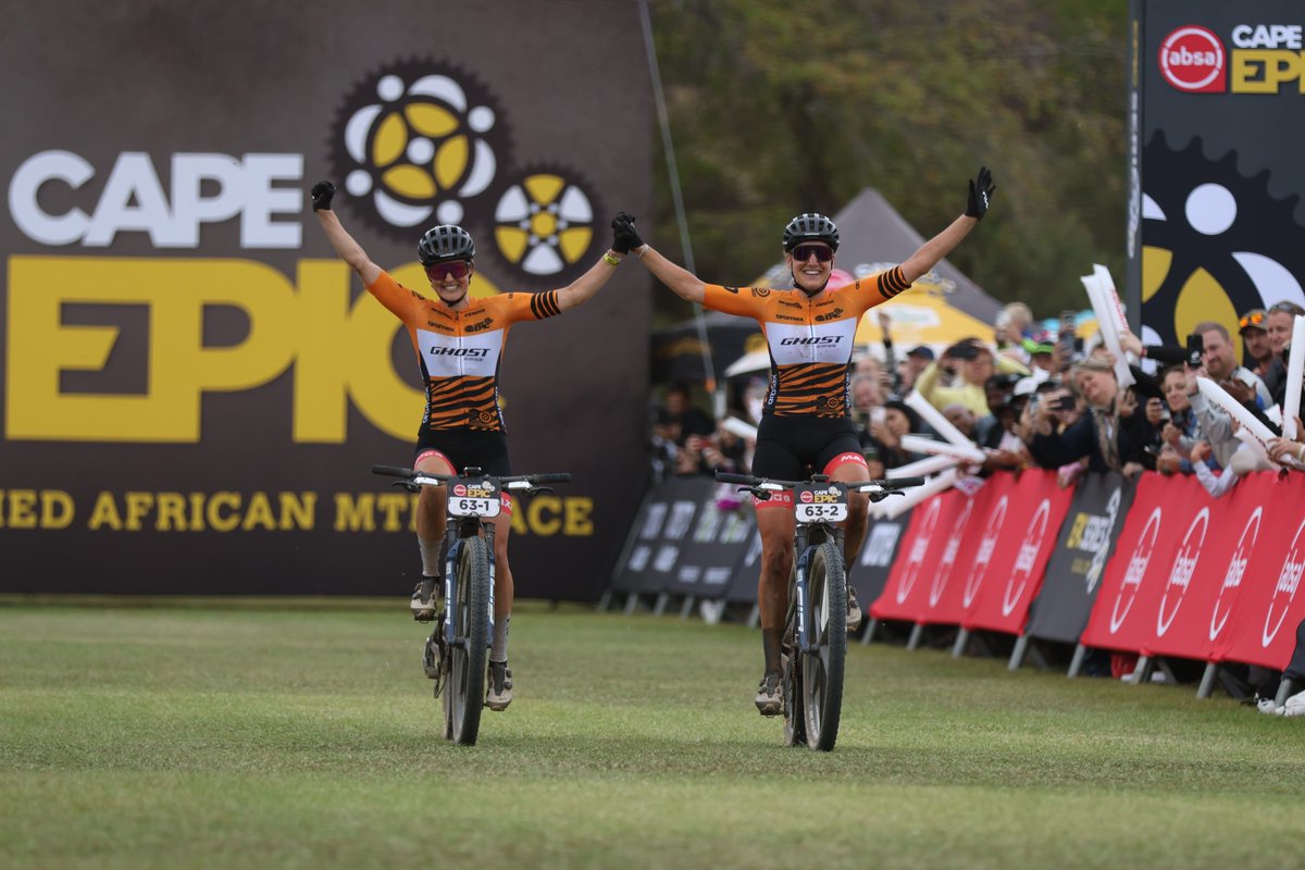 Aramex Women's Category GC after, Stage 7
1 Anne Terpstra &amp; Nicole Koller (GHOST Factory Racing)
2 Candice Lill &amp; Mona Mitterwallner (Cannondale Factory Racing)
3 Sofia Gomez Villafane &amp; Samara Sheppard (Toyota-Specialized-NinetyOne)
#AbsaCapeEpic #Untamed #Epic2024