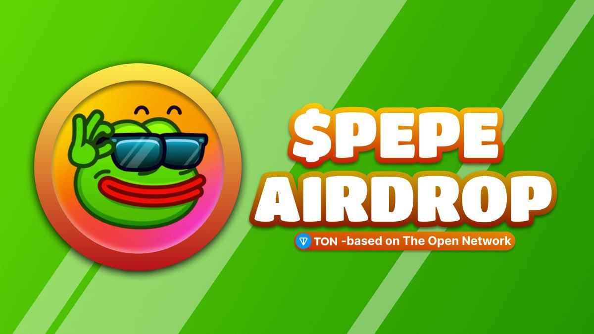 AIRDROP $PEPE TON ⚡️ 1. Subscribe to our twitter 2. Retweet this post 3. Go to telgram bot t.me/pepetondrop_bot