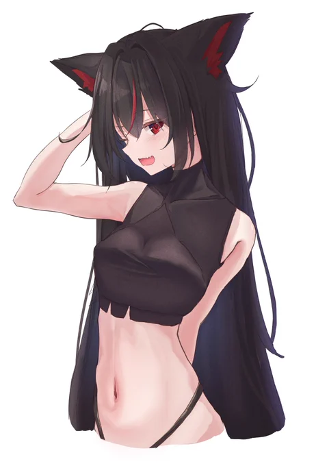 寝起きの黒ちゃん#絵フブキ 