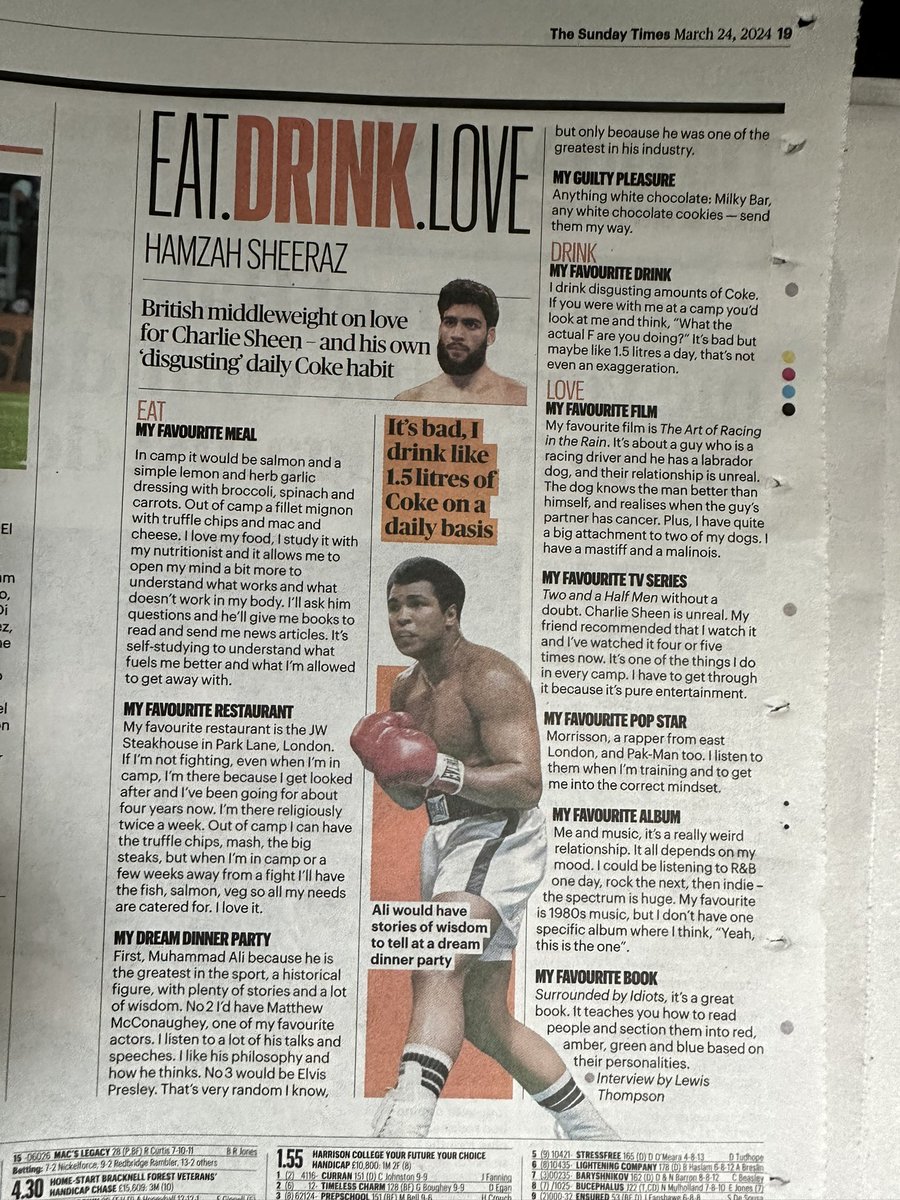 ✍️ Loved speaking with Hamzah Sheeraz for #TheSundayTimes ! A super exciting talent and top man all round 🥊 | @sheeraz_hamzah