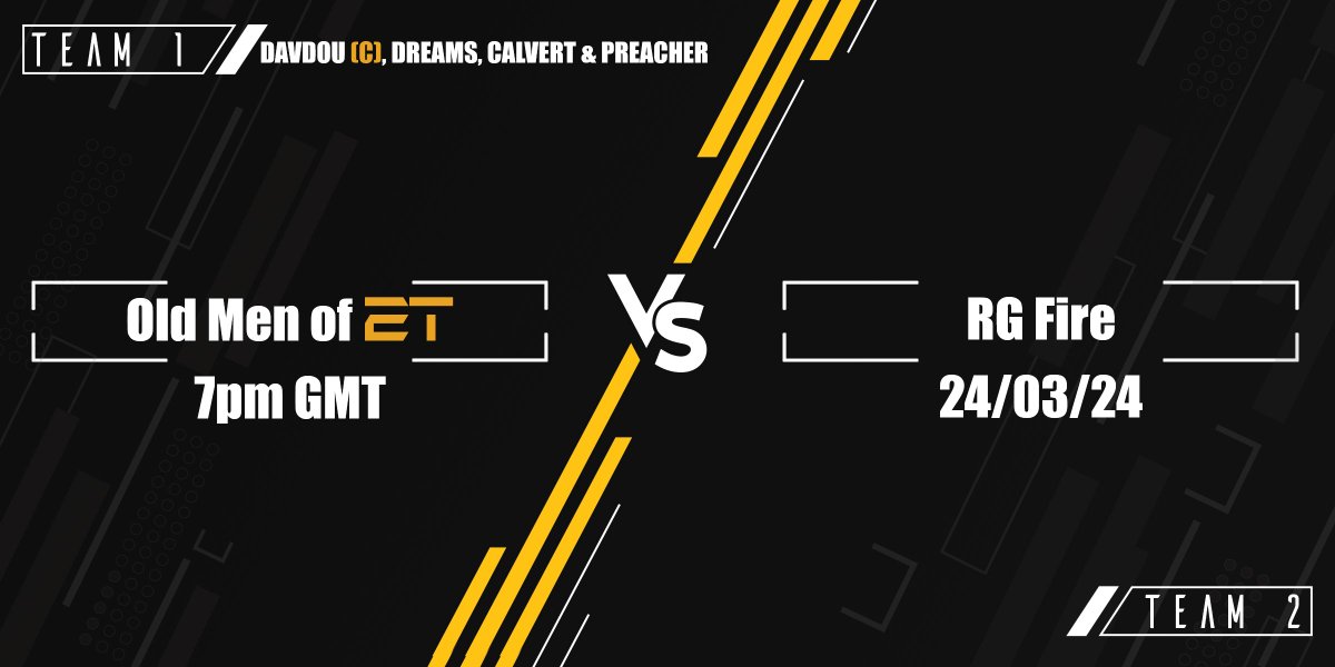 TODAYS THE DAY!!!
The "Old Men of 2T" play their first @XP_Europe Division 9 League game later tonight!!

kick.com/tweedstag - Stream Link

#Time2Takeover #2TonTop #2TCOD #2TOldMen