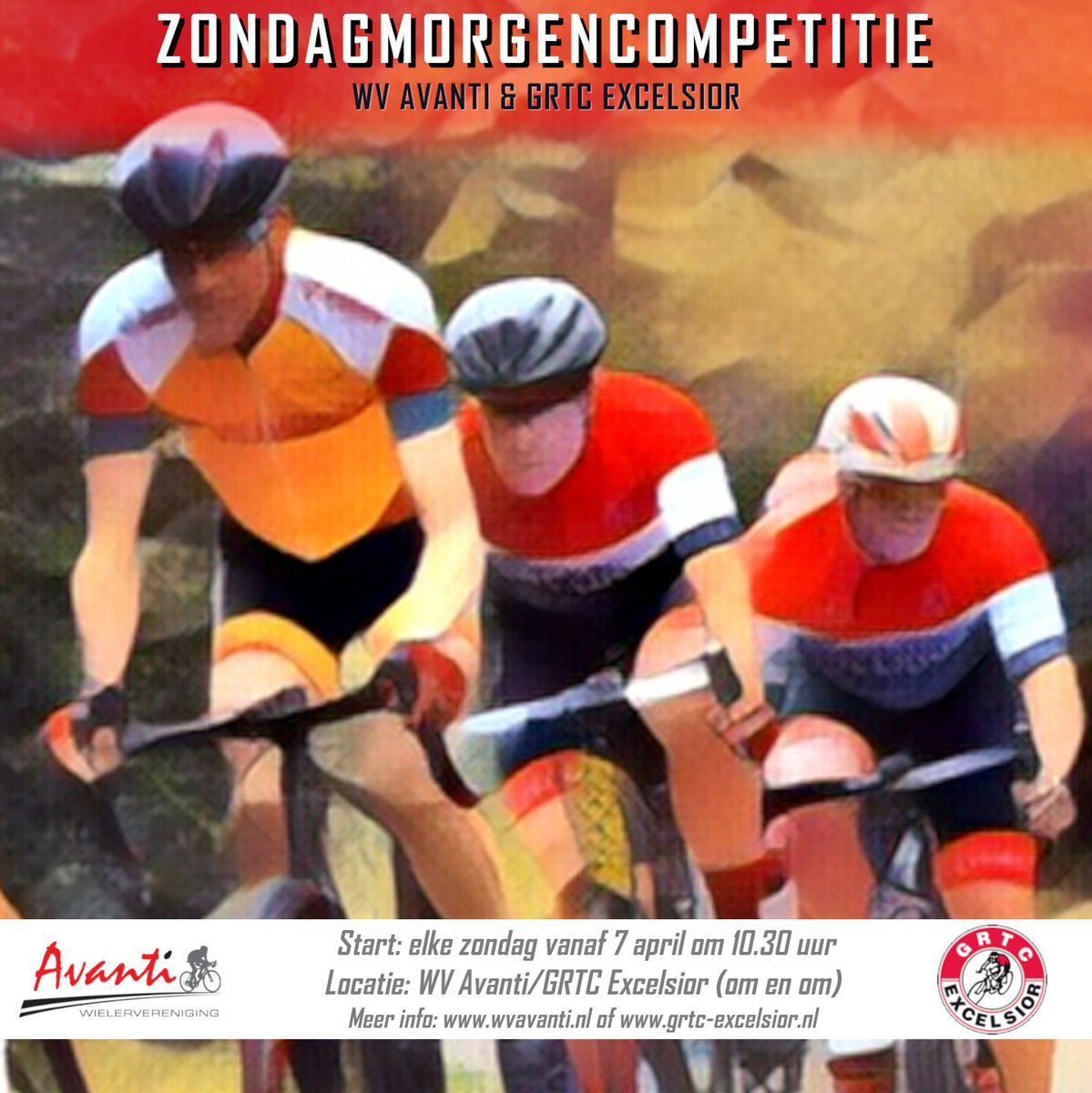 Noteer in je wieleragenda Zondag 7 april, start 10.30 uur, locatie wielerparcours Avanti de eerste wedstrijd van de voorjaarscompetitie van WV Avanti en <a href="/grtcexcelsior/">GRTC Excelsior</a>. Voor verdere informatie ga naar onze website wvavanti.nl.