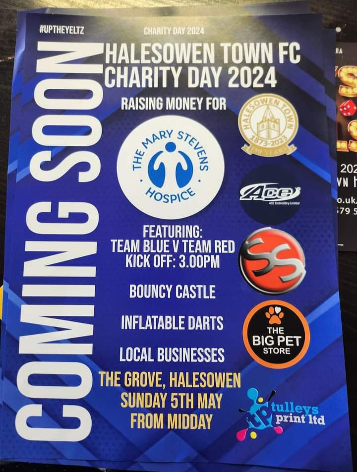 Sunday May 5th ⚽ Fun day for all the family 😊☀️ Got a business you would like to promote in our match day program with all proceeds going to a fantastic charity? 💙