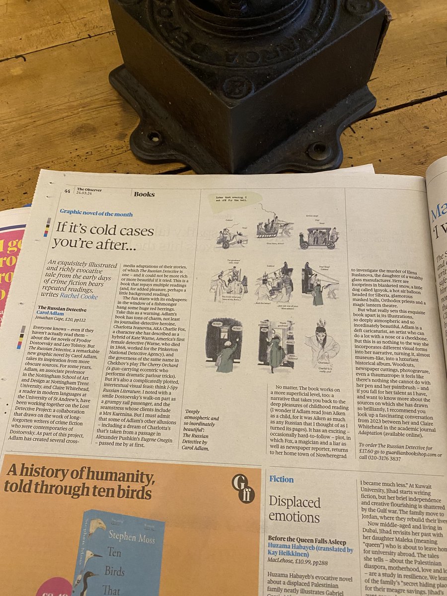 Oh my goodness. Review just out in the @observer by @msrachelcooke - 'takes you back to the deep pleasures of childhood reading'... 'it feels like there's nothing she cannot do with her paintbrush' 'inordinately beautiful'... Lost for words (for once)! Thank you so much...