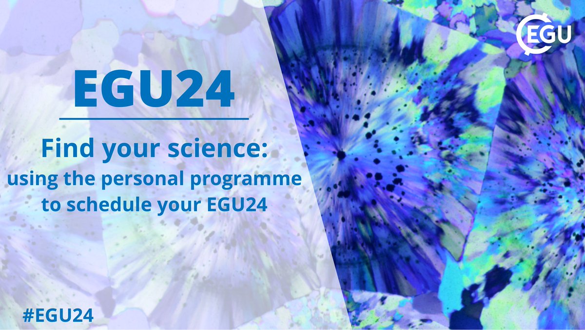 Ready to start organising your #EGU24?! The Personal Programme is now LIVE, so why not learn more about the schedule and get some tips about balancing your time heading into our biggest General Assembly so far! Get your calendar ready: egu.eu/9308BX/