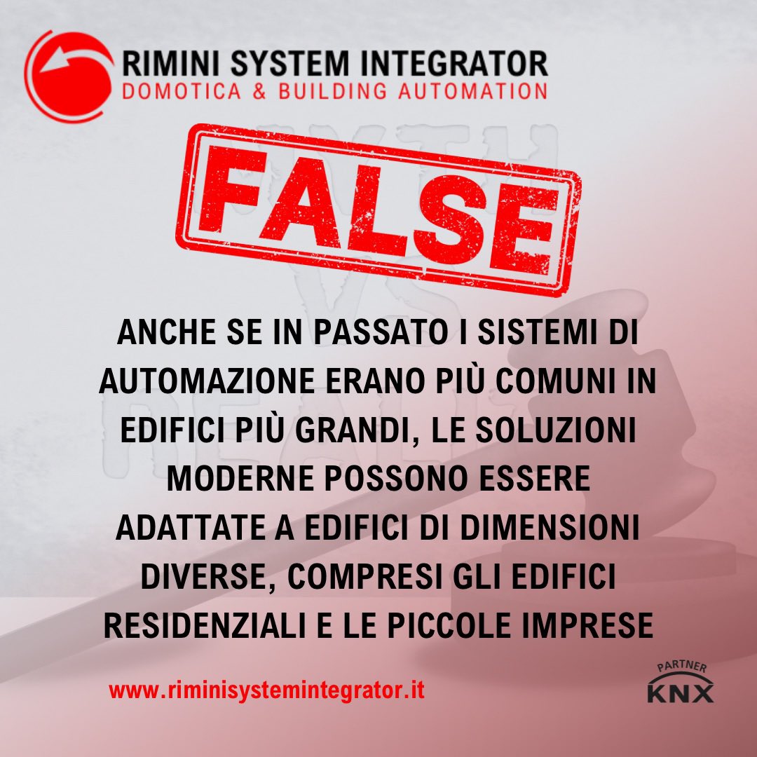 L’automazione degli edifici non è limitata solo alle grandi dimensioni, contrariamente a quanto affermato #lasciatispirare #homeautomation #domotica #buildingautomation #riminisystemintegrator #systemintegrator #programmazioneknx #systemintegratorknx #knx #programmatoreknx