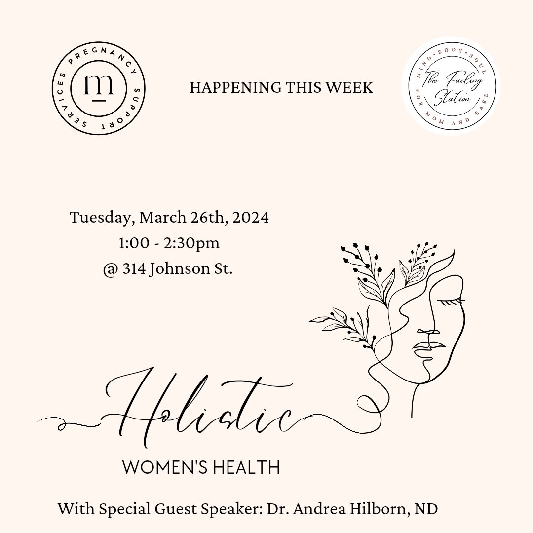 Join us this week at the Fueling Station as we learn about Women's Health from special guest speaker Dr. Andrea Hilborn, ND @drandreahilbornnd. 

Join us this Tuesday at 1pm at 314 Johnson St. 

#momsupportgroup
#perinatalsupport
#ygk
#free