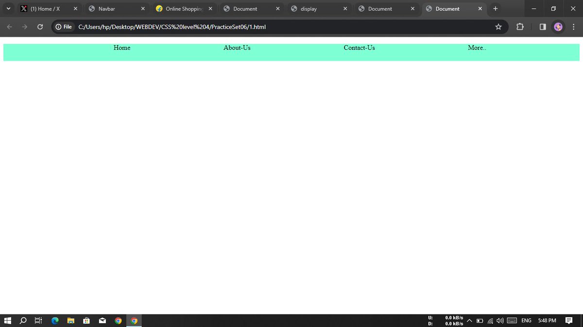 Abhishek_kalme's tweet image. Day 10&amp;amp;11 of #100daysofwebdev
☑️Revise some CSS topics
☑️Practice &amp;amp; creating some simple navbar😇👇

#100DaysOfCode #webdeveloper #100DayChallenge #SoftwareEngineering #SoftwareDevelopment #LearnInPublic #HTML #CSS #javascript