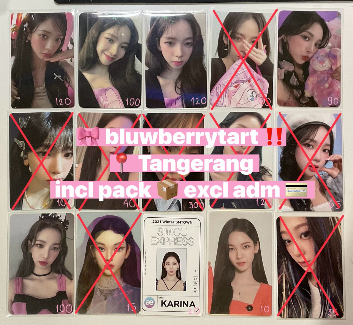 wts aab pc karina disc 10k each for immediate co!! bisa shopee video 🤩