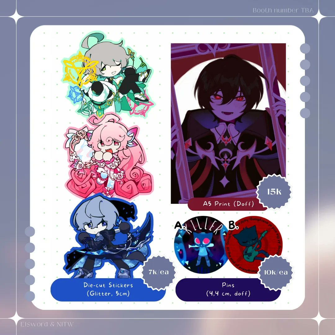 wyvernthecat's tweet photo. [✨️ RTs are appreciated! ✨️]

Opening PO for #cf18 ! 

📅 Ends on 10 Apr 2024 (23.59 WIB)
✏️ Day 2, pickup only!
🦋 Fandoms: Persona (2,3,5), Elsword, NITW, Original

🔗 https://t.co/M9NCW4o3ki (gfroms)

#comifuro18 #comifuro18catalogue #cf18catalogue https://t.co/6sQLioQ8E2