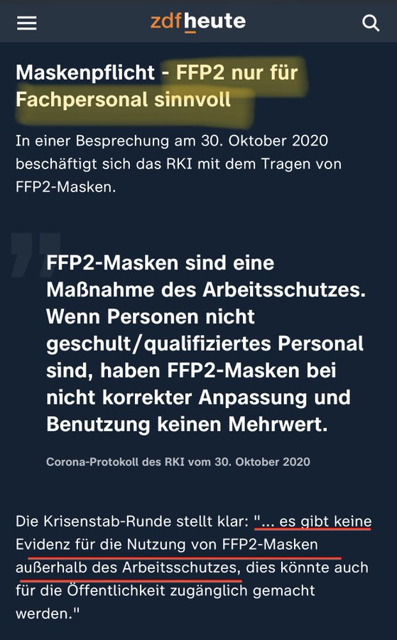 Das #RKI wusste es also!
Lustigerweise wussten es auch die Querdenker, also wir. 
Warum dachtet ausgerechnet ihr, es besser zu wissen?
War es purer Gehorsam, oder einfach nur Dummheit?
Ihr würdet wieder mitmachen, das ist meine größte Sorge.
#diemaskebleibtauf #RKIProtokolle