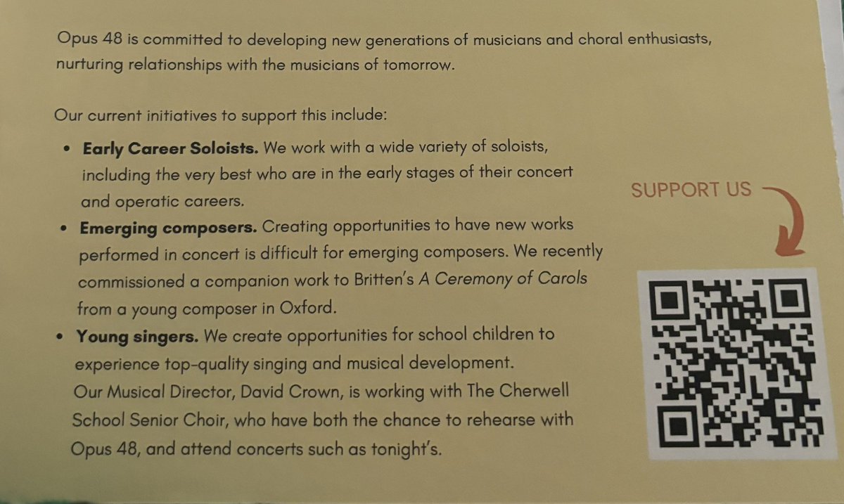 A brilliant wonderful evening of top quality music @opus48choir, orchestra and soloists. And a huge thank you once again for the opportunities you have given our @CherwellSchool students in Senior Choir. Thanks for the mention in the programme too!