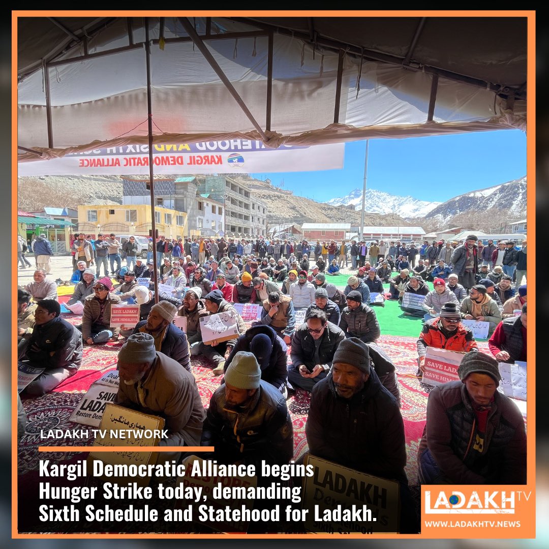 Kargil Democratic Alliance begins hunger strike today, demanding the Sixth Schedule and statehood for Ladakh. #SaveLadakh #SaveDemocracy