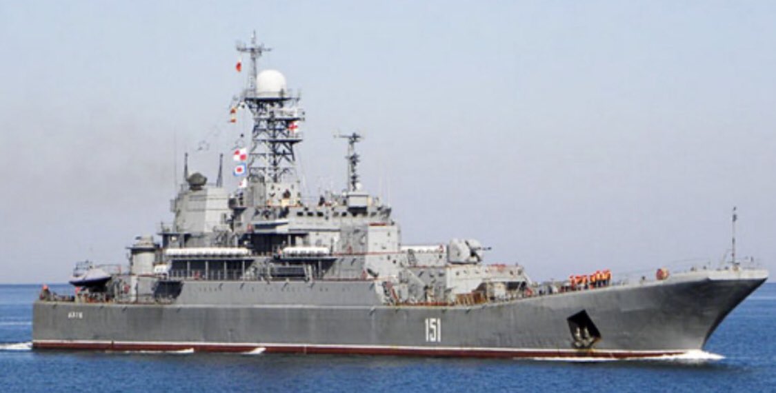 ForbeNews's tweet photo. #Ukrainian #Storm Shadow cruise missiles hit and destroyed two112 meter long large #Ropucha class landing ships in Crimea last night
Both “Azov” and“Yamal” were destroyed.
The #Russian Black Sea Fleet has no more landing ships left!
#Terrorists must be defeated!
#SlavaUkraine https://t.co/5VI6a9Qa8S