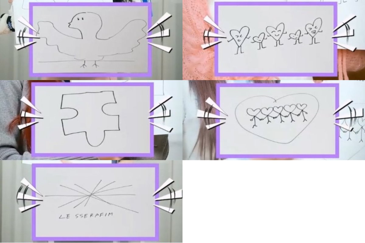 근데 신기한 거 꾸라 윤진 즈하 n인 멤버들은 르세라핌을 상징? 하는 그림을 그렸고 채원 은채 s인 멤버들은 말그대로 르세라핌 다섯명을 그림