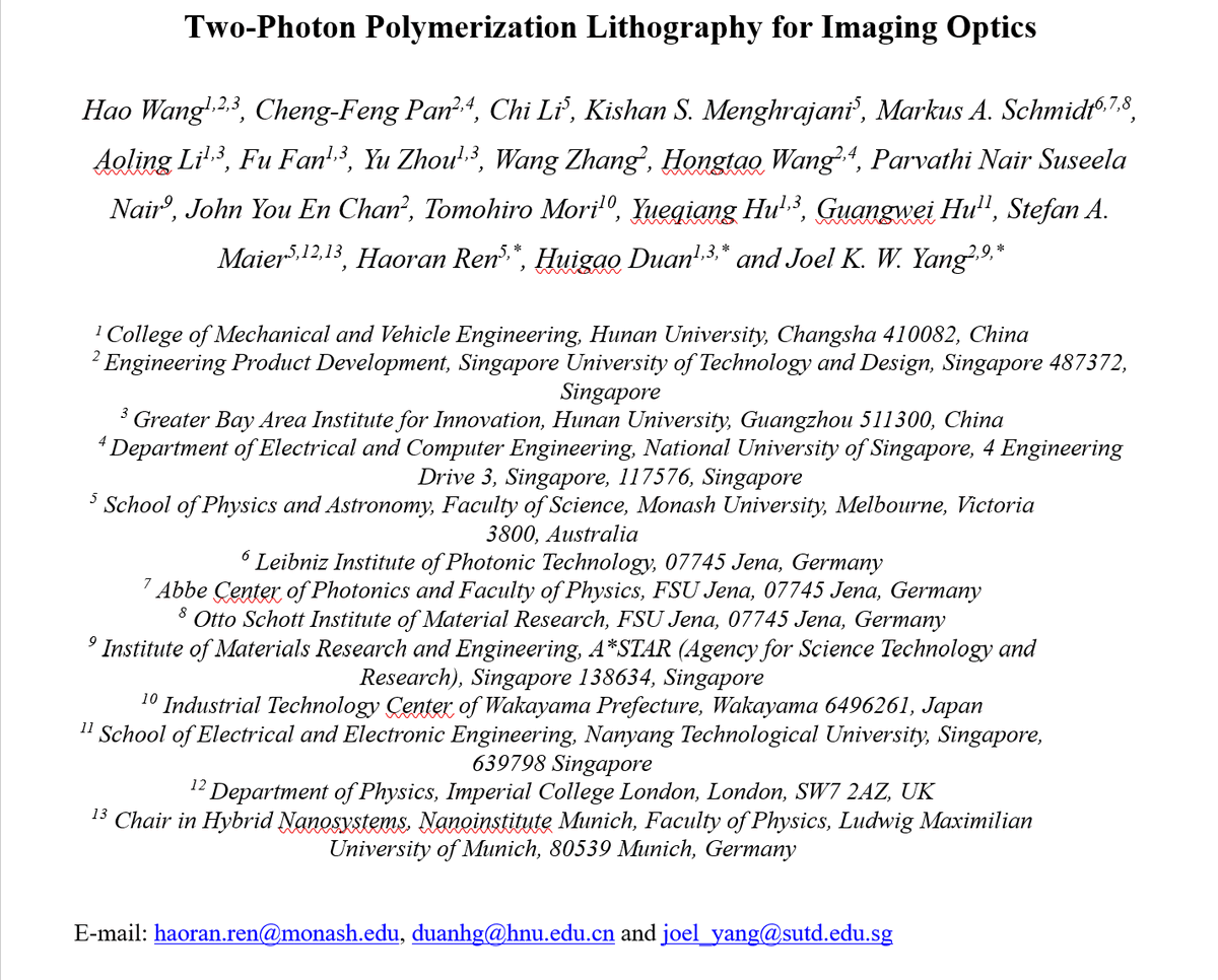 Haoran Ren (@hren2016) on Twitter photo Pleased to share our review on direct laser writing, in collaboration with great groups from Singapore and China. Particular thanks Joel and Hao for inviting us to contribute: Two-Photon Polymerization Lithography for Imaging Optics doi.org/10.1088/2631-7… 来自 <a href="/IntJExtremManuf/">International Journal of Extreme Manufacturing</a> Pleased to share our review on direct laser writing, in collaboration with great groups from Singapore and China. Particular thanks Joel and Hao for inviting us to contribute: Two-Photon Polymerization Lithography for Imaging Optics doi.org/10.1088/2631-7… 来自 <a href="/IntJExtremManuf/">International Journal of Extreme Manufacturing</a>