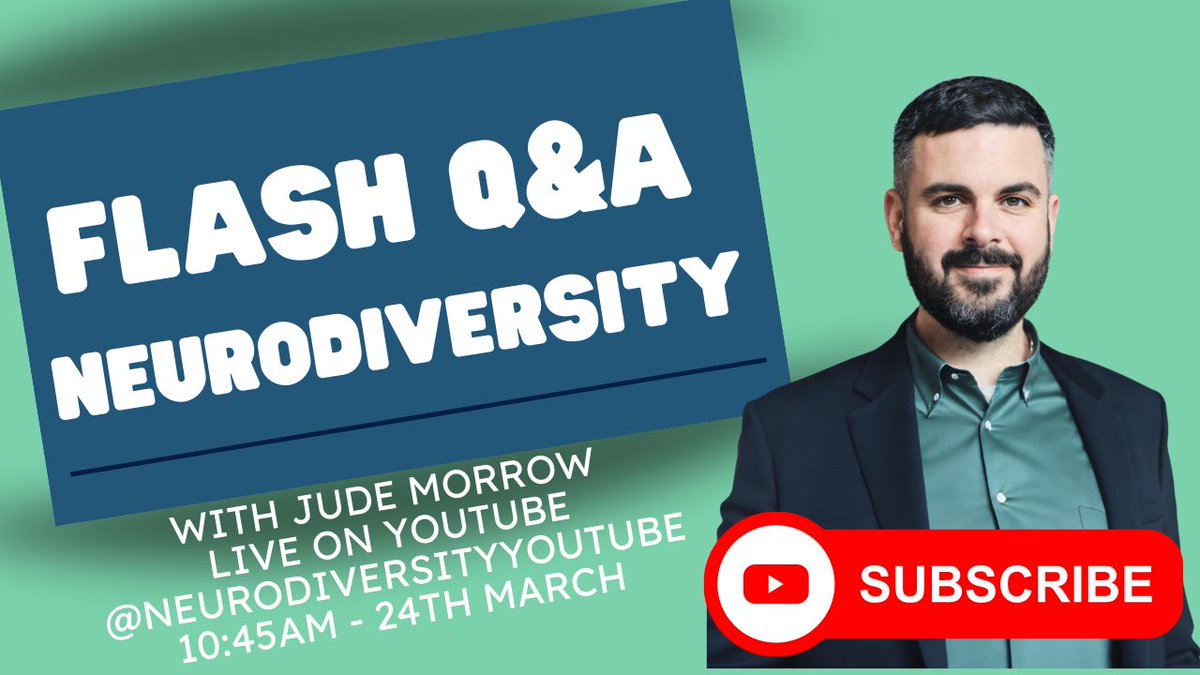 Live Q&A on our previously Youtube Channel at 10:45am :) I would love if you could join me, come and ask your questions, and I would be really grateful if you could subscribe too! Just search for @ neurodiversityyoutube - Ask your burning questions and I will see you all there.