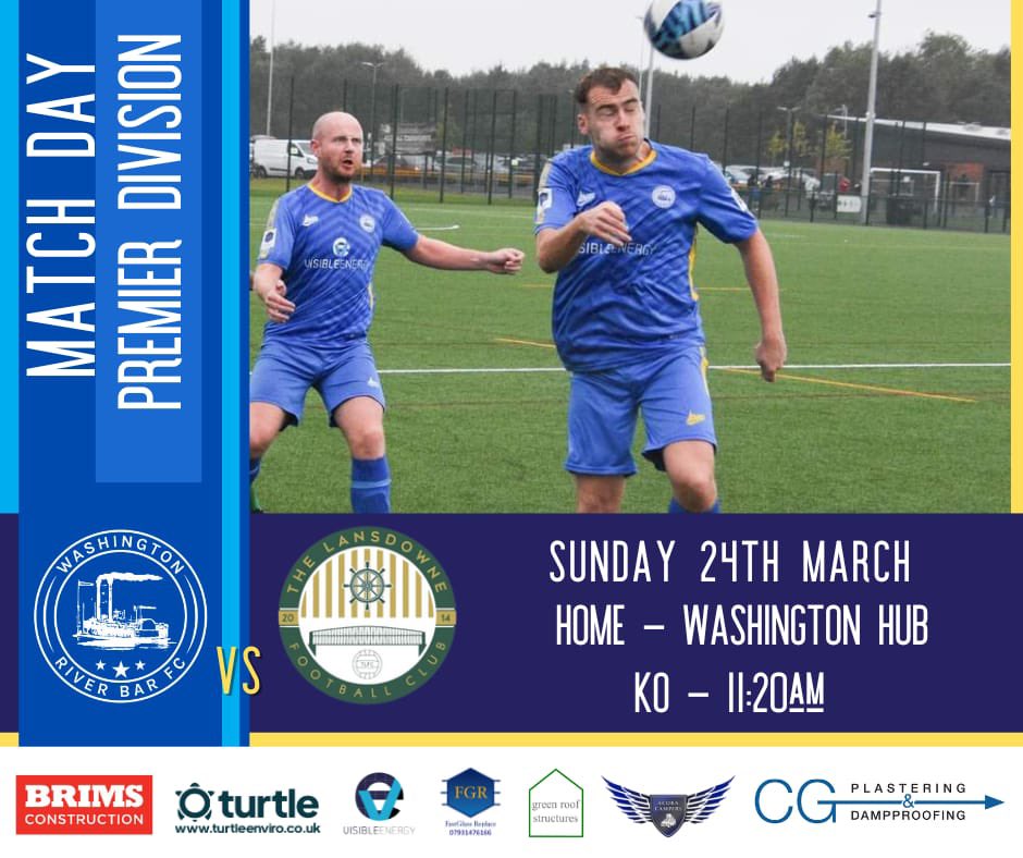 FatfieldClubFC's tweet photo. Match day⚽️
🏆 @SunderlandSL Premier Divison
🆚 @TheLansdowneFC
🏟️ (H) Washington Football Hub
🕕 11.20am KO
💙 #UpTheRiver #UTR
Get down to support the lads In last home league game of the season 💪 https://t.co/BUB4XbVMJ3