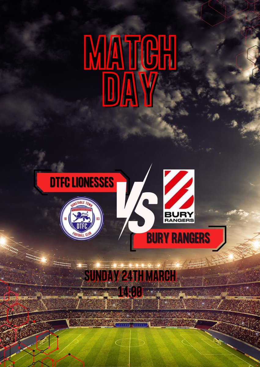 Game day....!

We welcome Bury Rangers <a href="/buryrangergirls/">Bury Rangers Girls & Women</a> to Creasey Park today.

2pm KO on the stadium pitch...

Come down and support the Lionesses 

Free entry 

#COYB