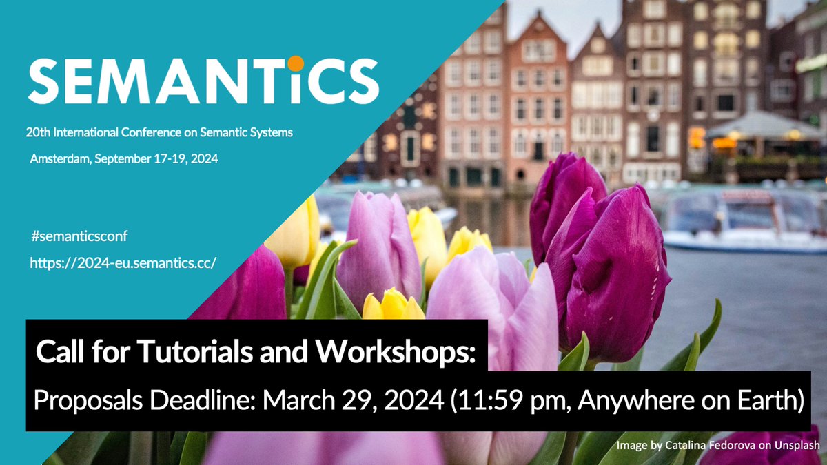 There's still time to submit your proposals for Workshops and Tutorials at SEMANTiCS conference! The new deadline is March 29th! 2024-eu.semantics.cc/page/cfp_ws
#Semantics2024 #SemanticsConf