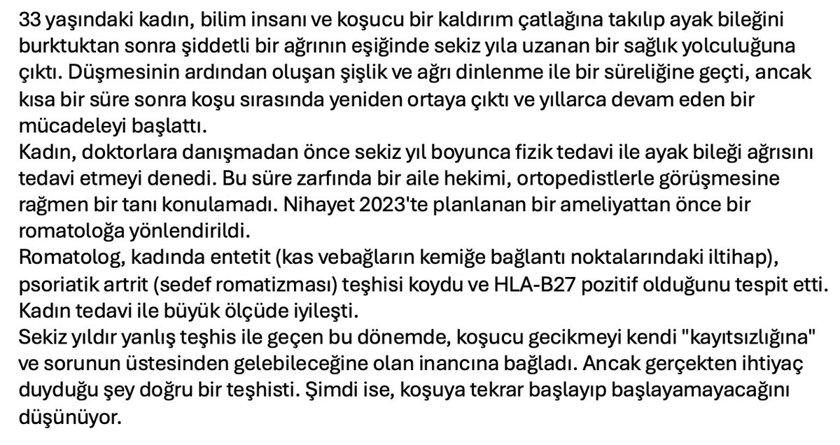 Aşil Tendinit/Entesopati ve Sedef Romatizması: Koşucunun 8 geciken tanısı Washington Post’ta bir tıbbi gizem makalesinin konusu oldu. #Aşiltendiniti #Entesit #Sedef #Romatizma #Psöryatikartrit #spondiloartrit washingtonpost.com/health/2024/03…