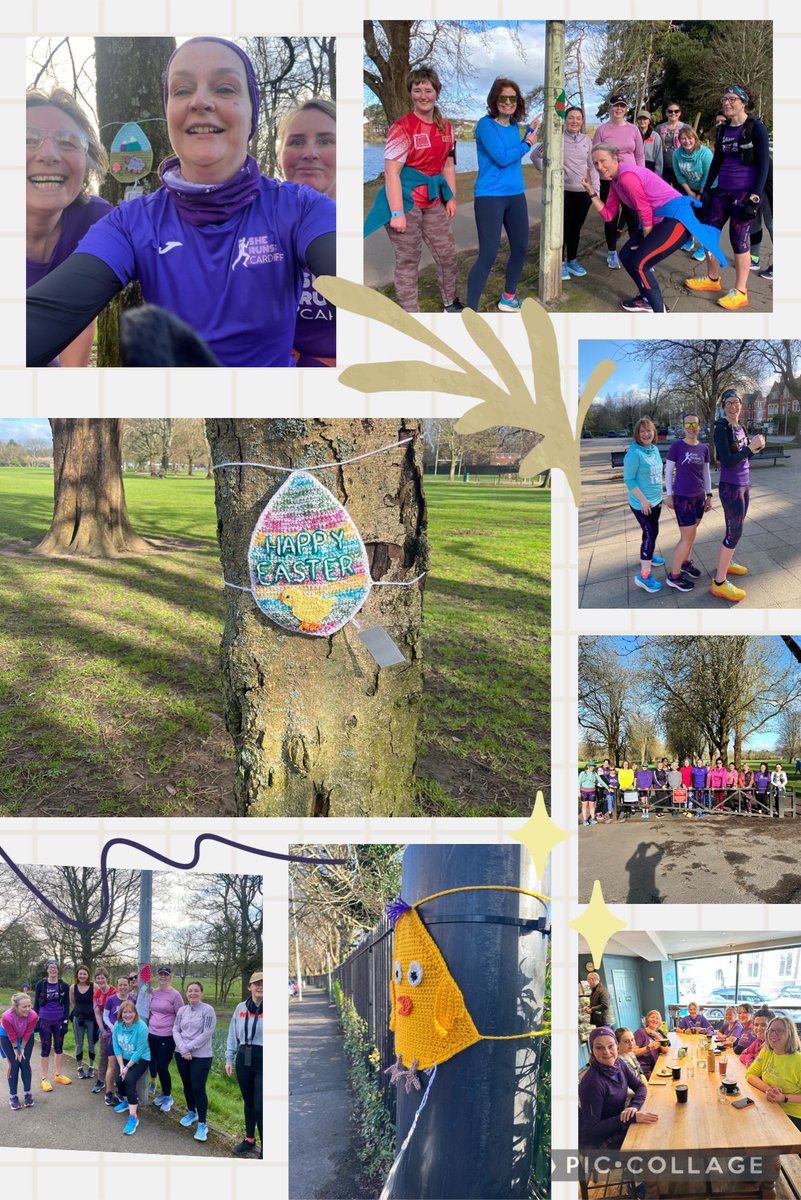 Easter yarn bomb excitement for our Roath and Llandaff Sunday runners, as well as the debut of some exclusive new SRC leggings from @BYHPactivewear