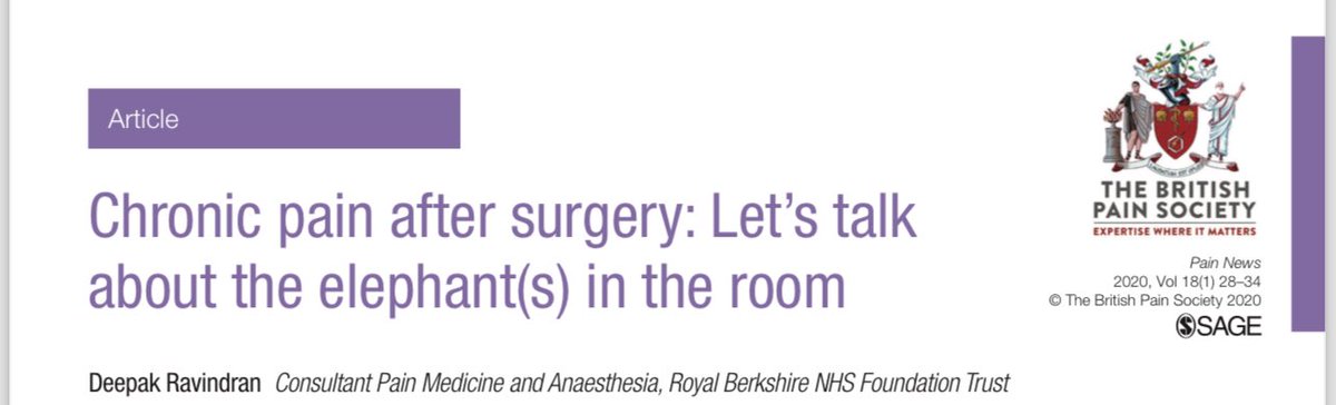 While I prep a lecture I have read the best 📑 ever !
As someone who is dealing for long years with post op hip pain with my pts it is so important to Get It Right First Time’ (GIRFT) to influence
the trajectory of chronic post-op pain
#BeTraumaInformed
#Intergratedcare 
👇🏼
