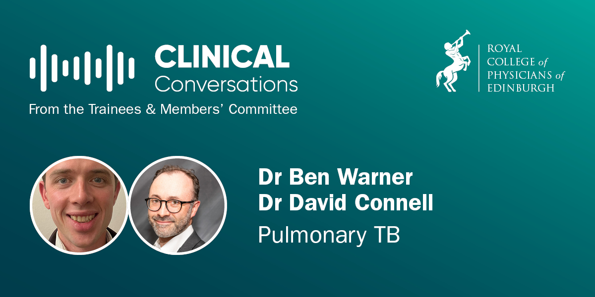 In this episode, released to coincide with World TB Day 2024, Dr Ben Warner @benedictwarner discusses pulmonary #tuberculosis (TB) in depth with Dr David Connell @drdavidc. 

Podcast link: podcasts.rcpe.ac.uk/show/clinical-…

#EndTB
#WorldTBDay
#YesWeCanEndTB