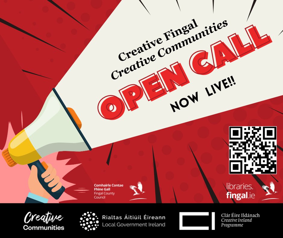 fingallibraries's tweet photo. The #CreativeFingal Creative Communities Open Call is LIVE!
@Fingalcoco invites applications for awards under the #CreativeIreland Programme 2024. Info: https://t.co/cX6uimBQgs. Please apply here: https://t.co/WFd21bq2Zd. Closing date: Friday 29th March @ 5 pm.
@creativeirl https://t.co/heaKlsdiJo