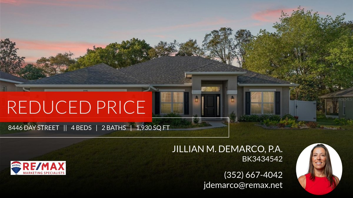 📍 Reduced Price 📍 This recently reduced home at 8446 Day Street in Spring Hill won't last long, so, don't wait to set up a showing! Reach out here or at (352) 667-4042 for more information! #HudsonHouseHunting #RealEstateHudson ... homeforsale.at/8446_DAY_STREE…