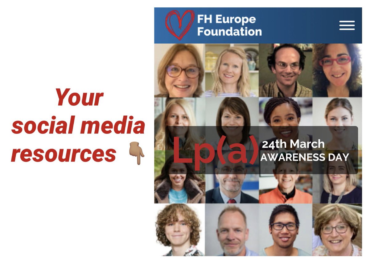 Raising awareness of elevated Lp(a) has never been easier. Join the the global community using the resources we have prepared for you! fhef.org/lpa-awareness-… or simply 👍🏼 like, ➡️ share & 💌post with any of those #️⃣ #LpaAwarenessDay #PeopleLikeUs #KnowLpa #FHEurope